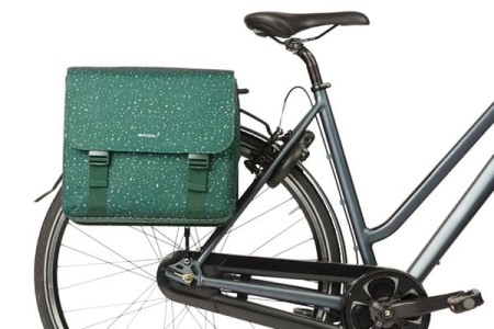 Sakwy BASIL FLAIR DOUBLE BICYCLE BAG, MIK z adapterem do mocowania, 35L, Wodoodporna, Green (NEW 2025) - rove.pl