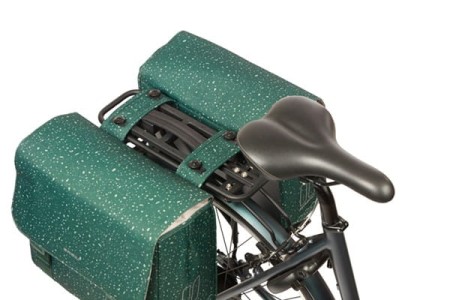 Sakwy BASIL FLAIR DOUBLE BICYCLE BAG, MIK z adapterem do mocowania, 35L, Wodoodporna, Green (NEW 2025) - rove.pl