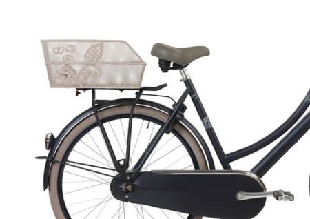 Kosz na bagażnik  BASIL CENTO FLOWER REAR BASKET, Stalowy, Nude Metallic (NEW 2025) - rove.pl