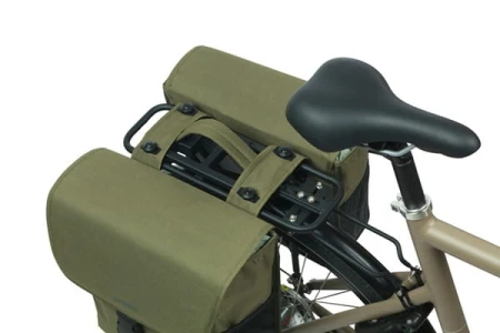 Sakwy BASIL GO DOUBLE BAG, MIK z adapterem do mocowania, 32L, Dark Green (NEW 2025) - rove.pl