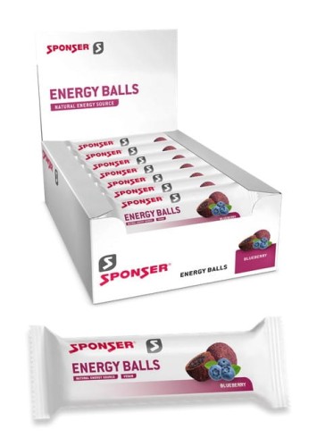 Przejdź do produktu Przekąska SPONSER ENERGY BALLS Blueberry (pudełko 18szt x 45g) (NEW 2025)