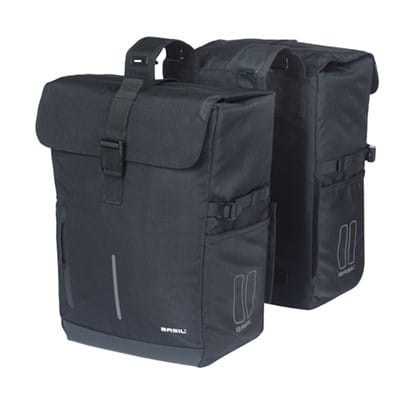 Przejdź do produktu Sakwy BASIL MOVE DOUBLE BICYCLE BAG, UNIVERSAL BRIDGE, 30L, Wodoodporna, Black (NEW 2025)