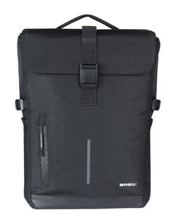 Sakwy BASIL MOVE DOUBLE BICYCLE BAG, MIK z adapterem do mocowania, 30L, Wodoodporna, Black (NEW 2025) - rove.pl
