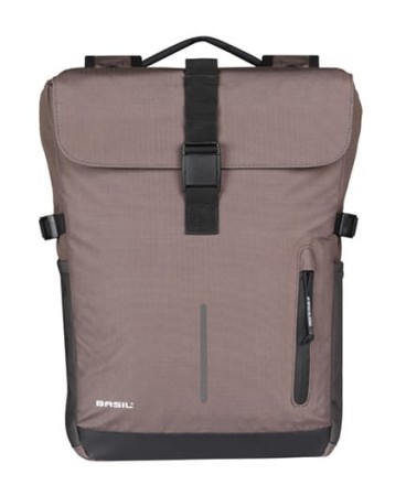 Sakwy BASIL MOVE DOUBLE BICYCLE BAG, MIK z adapterem do mocowania, 30L, Wodoodporna, Brown (NEW 2025) - rove.pl
