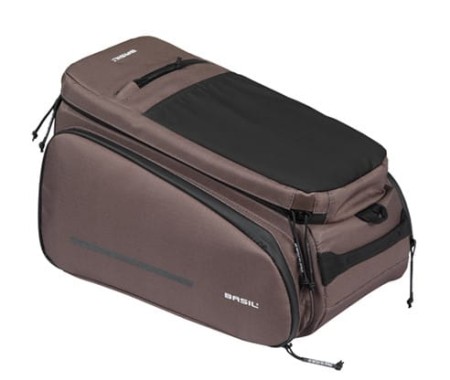 Torba na bagażnik BASIL MOV TRUNK BAG, MIK z adapterem do mocowania, 10-26L, Wodoodporna, Brown (NEW 2025) - rove.pl