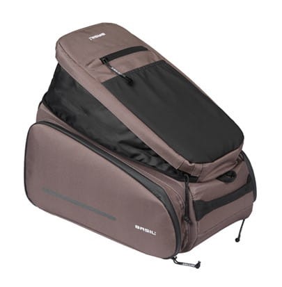 Torba na bagażnik BASIL MOV TRUNK BAG, MIK z adapterem do mocowania, 10-26L, Wodoodporna, Brown (NEW 2025) - rove.pl
