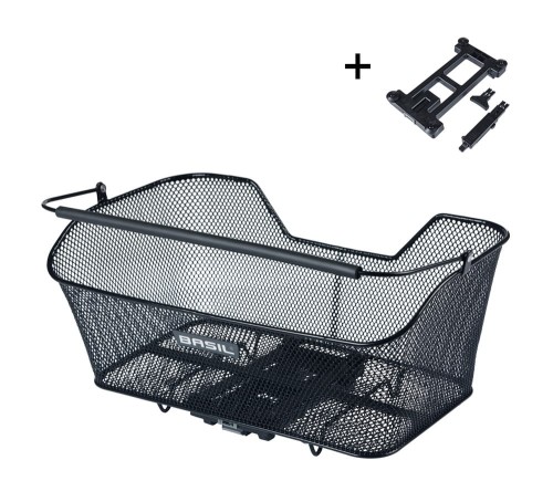 Przejdź do produktu Kosz na bagażnik BASIL BASE XL REAR BASKET, MIK z adapterem do mocowania, Stalowy, Black (Eco Bottom)