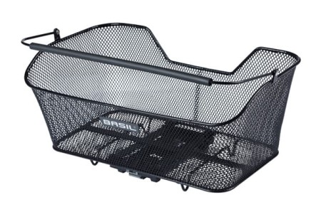Kosz na bagażnik BASIL BASE XL REAR BASKET, MIK z adapterem do mocowania, Stalowy, Black (Eco Bottom) - rove.pl