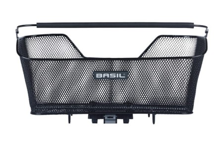 Kosz na bagażnik BASIL BASE XL REAR BASKET, MIK z adapterem do mocowania, Stalowy, Black (Eco Bottom) - rove.pl