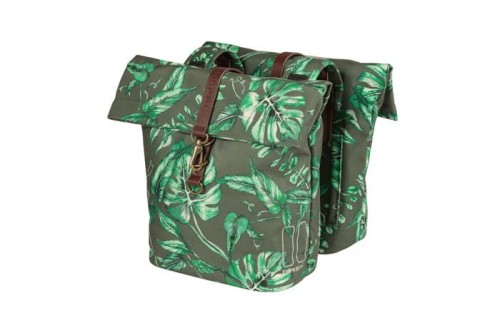 Przejdź do produktu Sakwa miejska podwójna BASIL EVER-GREEN DOUBLE PANNIER BAG 28-32L, Universal Bridge System, wodoodporna thyme green (NEW)