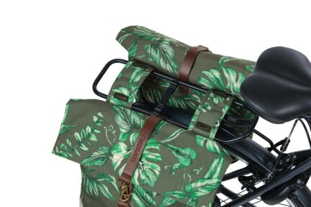 Sakwa miejska podwójna BASIL EVER-GREEN DOUBLE PANNIER BAG 28-32L, Universal Bridge System, wodoodporna thyme green (NEW) - rove.pl