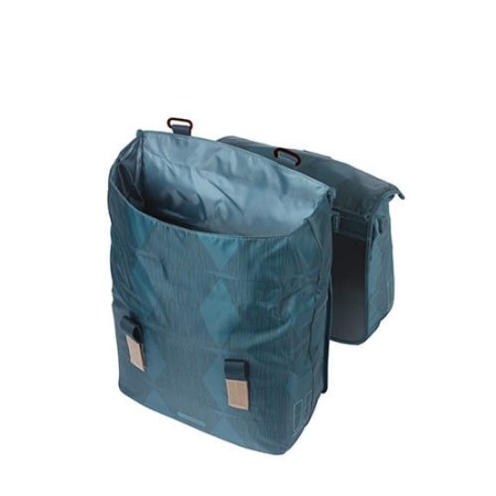 Torba na bagażnik BASIL ELEGANCE DOUBLE PANNIER BAG MIK 40-49L, MIK System (ready to go) wodoodporna estate blue (NEW) - rove.pl