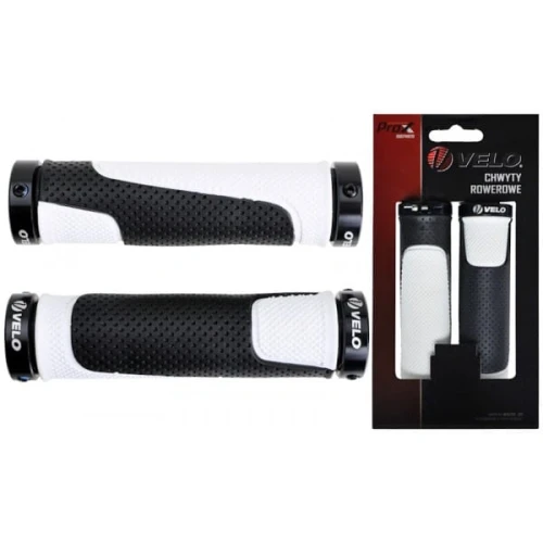 Przejdź do produktu Chwyty rowerowe Velo ProX VLG-776AD3 129 skręcane blk/wht