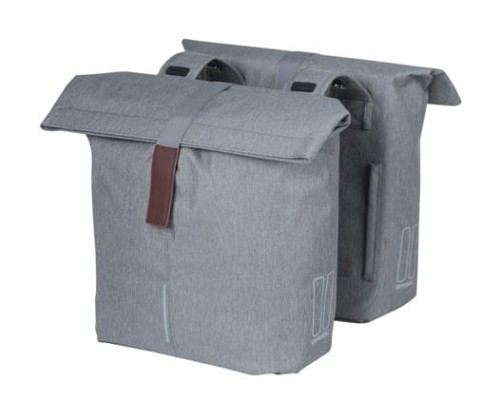 Przejdź do produktu Sakwa miejska podwójna BASIL CITY DOUBLE PANNIER BAG 28-32L, Universal Bridge System, wodoodporna grey melee (NEW)