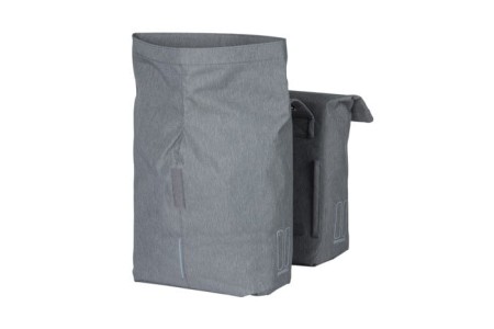 Sakwa miejska podwójna BASIL CITY DOUBLE PANNIER BAG 28-32L, Universal Bridge System, wodoodporna grey melee (NEW) - rove.pl
