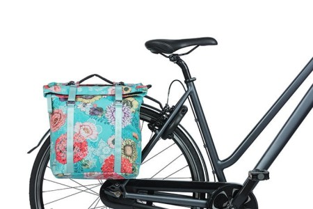 Torba na bagażnik BASIL BLOOM FIELD DOUBLE PANNIER BAG MIK 28-35L, MIK System (ready to go) sky blue (NEW) - rove.pl