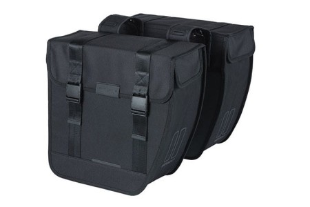 Sakwa miejska podwójna BASIL TOUR DOUBLE PANNIER BAG XL 35L, Universal Bridge System, wodoodporna black (NEW)