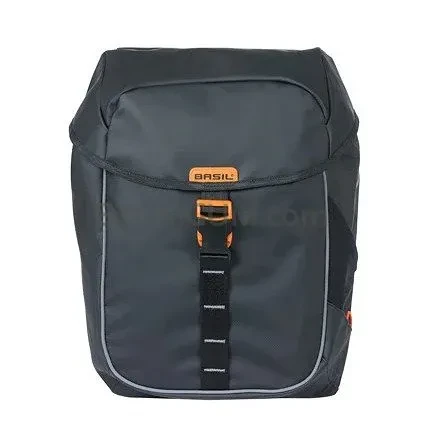 Przejdź do produktu Sakwa miejska podwójna BASIL MILES TARPAULIN DOUBLE PANNIER BAG MIK 34L, MIK System (ready to go), 100% wodoodporna black orange