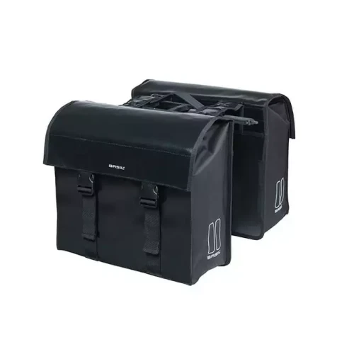 Przejdź do produktu Sakwa miejska podwójna BASIL URBAN LOAD DOUBLE PANNIER BAG 48-53L, MIK System, 100% wodoodporna, black/balck