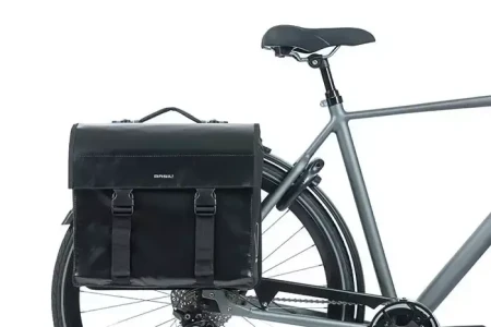 Sakwa miejska podwójna BASIL URBAN LOAD DOUBLE PANNIER BAG 48-53L, MIK System, 100% wodoodporna, black/balck.webp