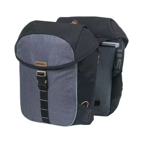 Przejdź do produktu Sakwa miejska podwójna BASIL MILES TARPAULIN DOUBLE PANNIER BAG MIK 34L, MIK System (ready to go), 100% wodoodporna black slate