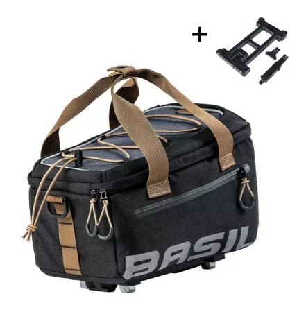 Torba na bagażnik BASIL MILES TRUNK BAG, MIK z adapterem do mocowania, 7L, Wodoodporna, Black Slate.webp