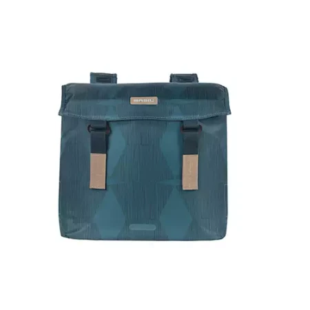 Torba na bagażnik BASIL ELEGANCE DOUBLE PANNIER BAG 40-49 Universal Bridge System, wodoodporna estate blue (NEW).webp