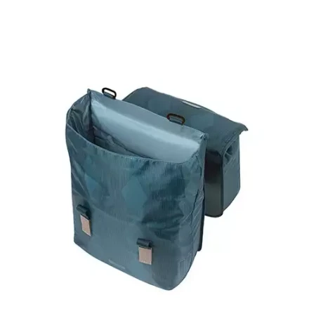 Torba na bagażnik BASIL ELEGANCE DOUBLE PANNIER BAG 40-49 Universal Bridge System, wodoodporna estate blue (NEW).webp