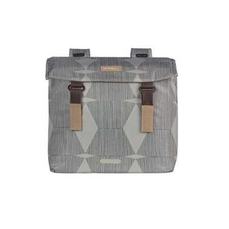 Torba na bagażnik BASIL ELEGANCE DOUBLE PANNIER BAG 40-49 Universal Bridge System, wodoodporna chateau taupe.webp