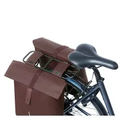 Sakwa miejska podwójna BASIL CITY DOUBLE PANNIER BAG 28-32L, Universal Bridge System, roasted brown.webp