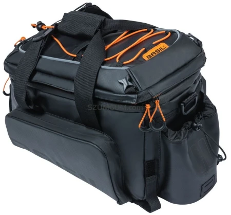 Torba na bagażnik BASIL MILES TARPAULIN TRUNKBAG XL PRO 9-36L, 100% wodoodporna black orange (bez płytki mocującej).webp