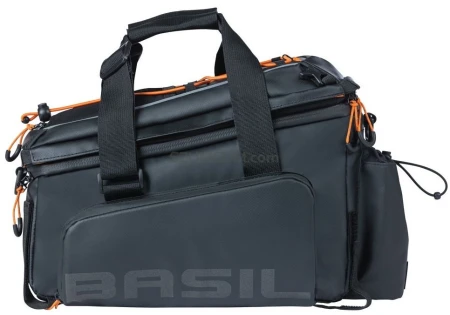 Torba na bagażnik BASIL MILES TARPAULIN TRUNKBAG XL PRO 9-36L, 100% wodoodporna black orange (bez płytki mocującej).webp