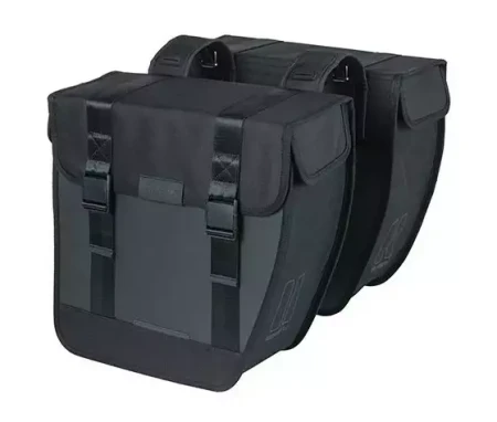 Sakwa miejska podwójna BASIL TOUR XL WATERPROOF DOUBLE PANNIER BAG 35L, Universal Bridge System, wodoodporna black (NEW).webp