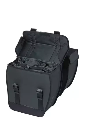Sakwa miejska podwójna BASIL TOUR XL WATERPROOF DOUBLE PANNIER BAG 35L, Universal Bridge System, wodoodporna black (NEW).webp