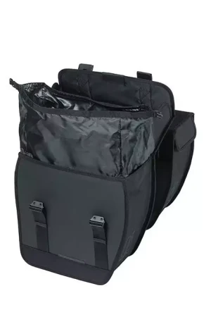 Sakwa miejska podwójna BASIL TOUR XL WATERPROOF DOUBLE PANNIER BAG 35L, Universal Bridge System, wodoodporna black (NEW).webp