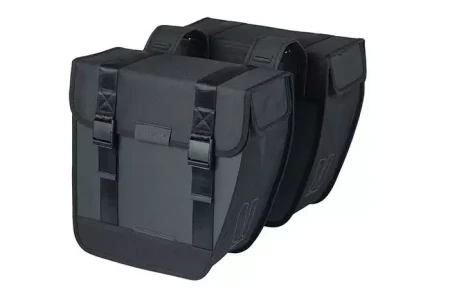 Sakwa miejska podwójna BASIL TOUR WATERPROOF DOUBLE PANNIER BAG 28L, Universal Bridge System, wodoodporna black (NEW).webp