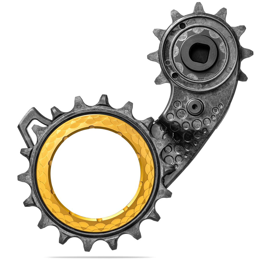 Wózek przerzutki Absoluteblack HollowCage V2 Carbon Ceramic Sram Etap AXS 12s, złoty