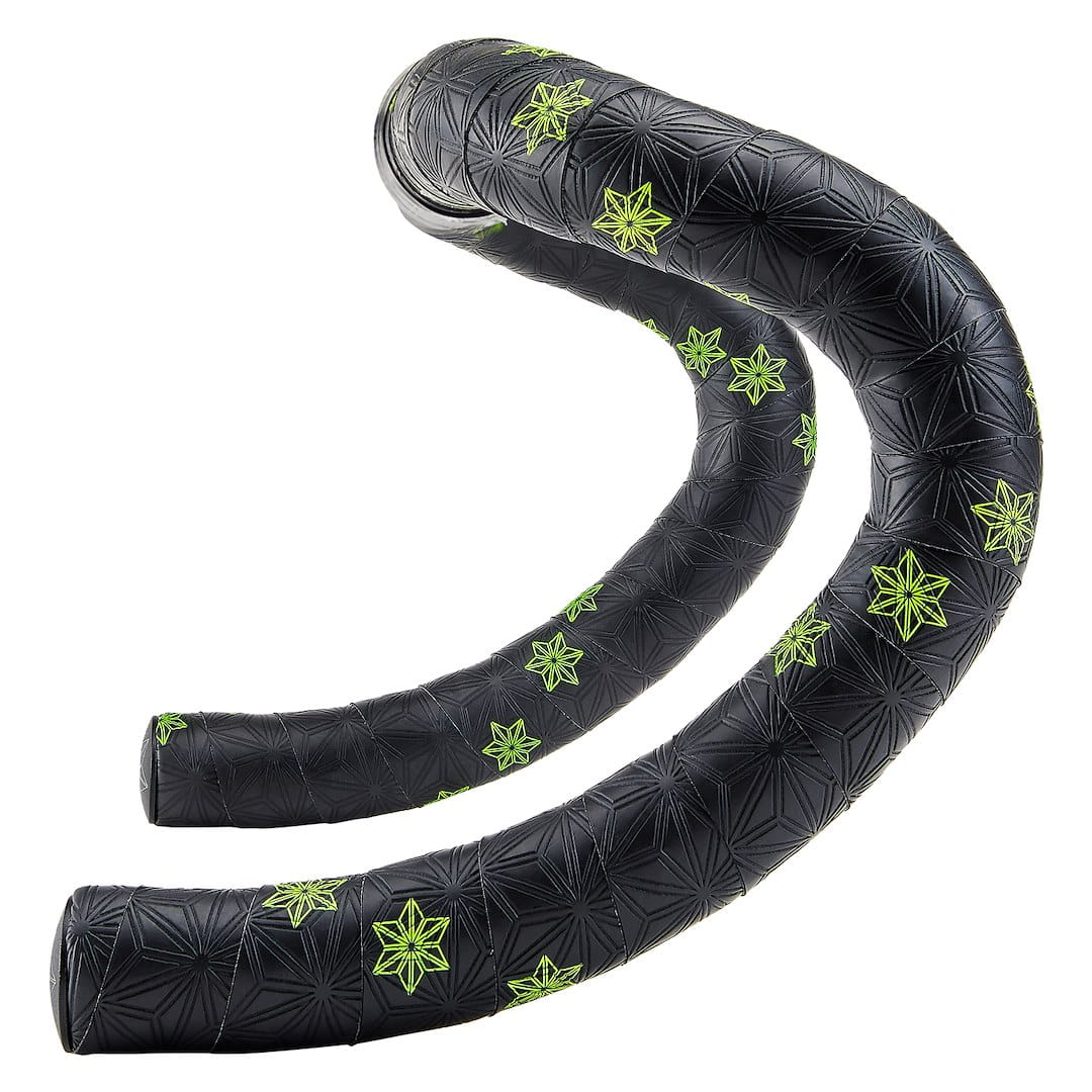 Owijka Supacaz Super Sticky Kush - Star Fade - Neon Green + Black Star Plugz