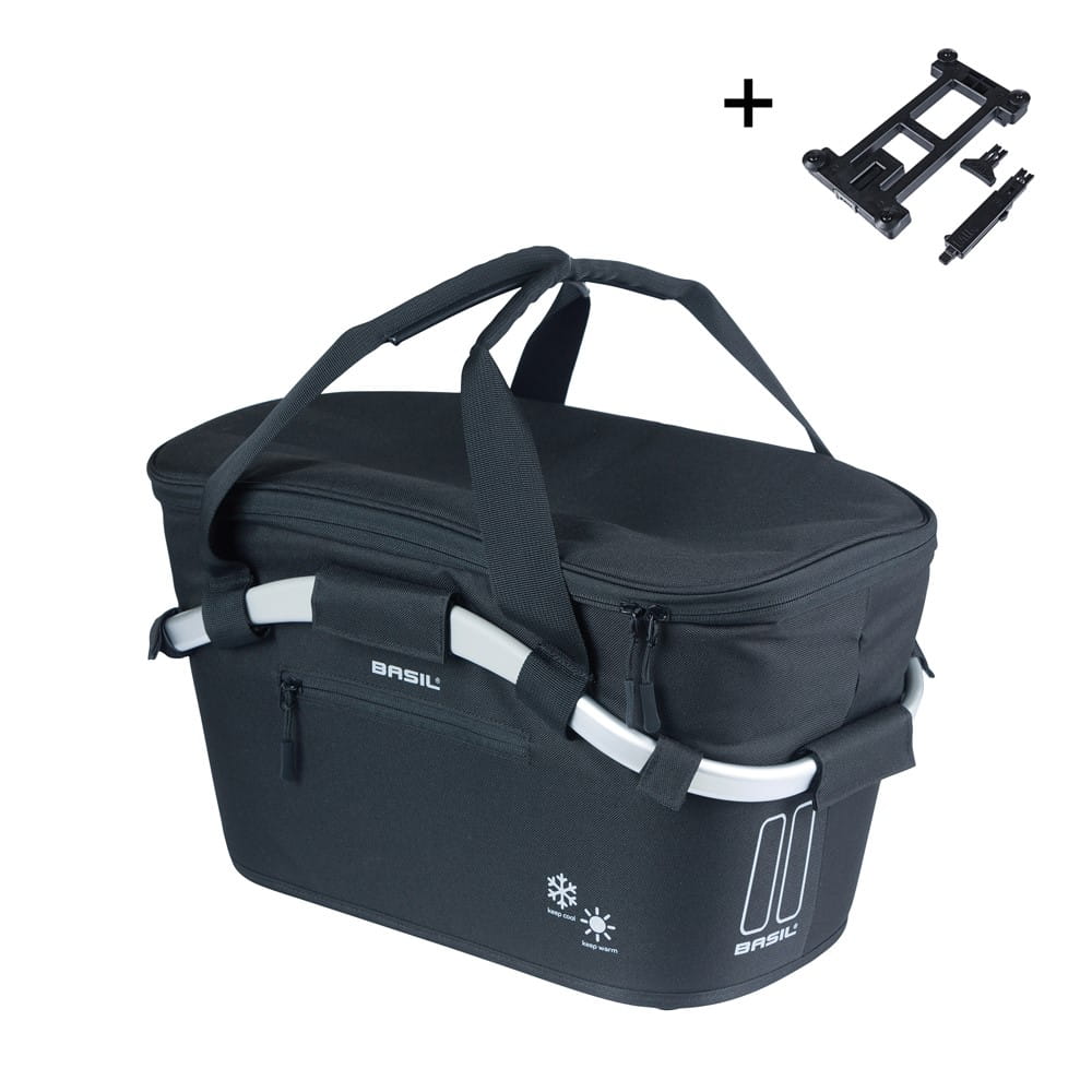 Kosz na tylny bagażnik BASIL CLASSIC CARRY ALL ISO, MIK z adapterem do mocowania (ready to go), 18L, Czarny