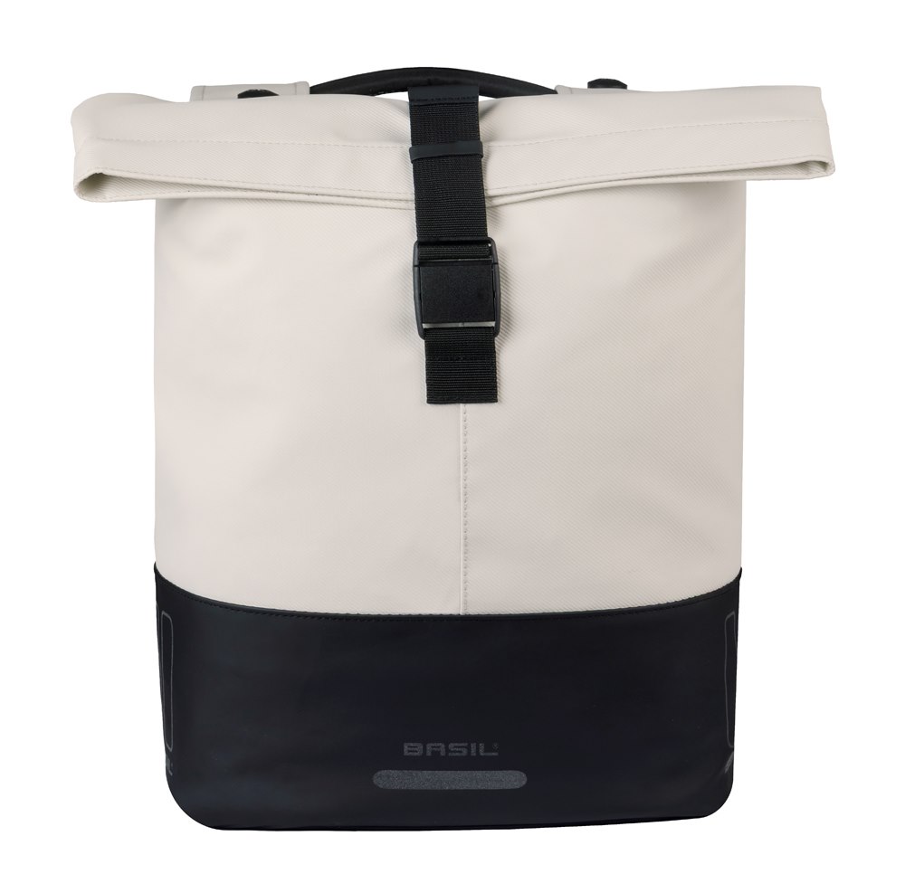 Sakwa podwójna BASIL COVE DOUBLE PANNIER BAG 28-32L, MIK System (ready to go), off-white/black (NEW 2026) - rove.pl