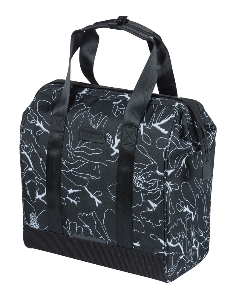 Sakwa pojedyncza BASIL GRAND FLOWER BICYCLE SHOPPER 23L, MIK Hooks System, black (NEW 2026)