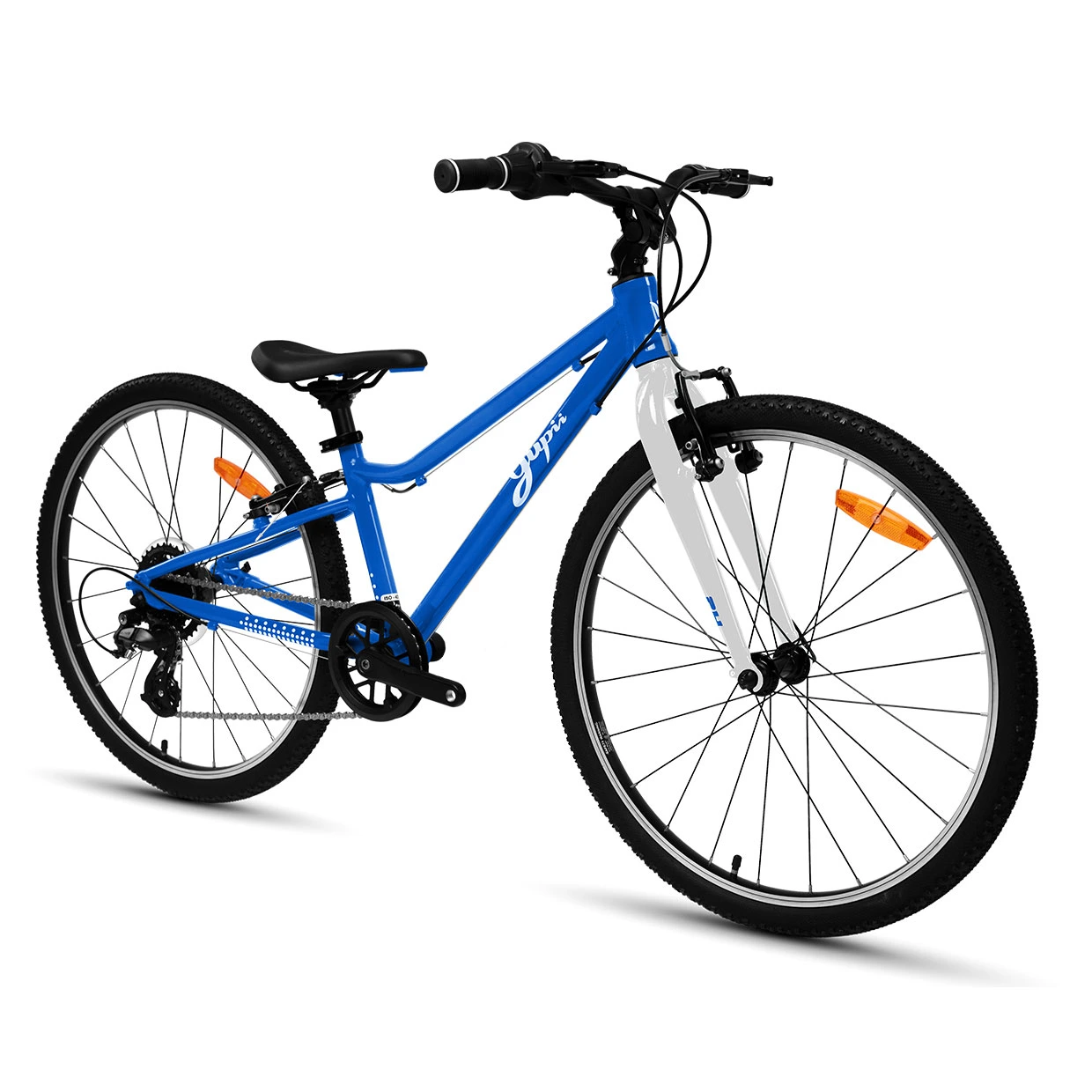 Rower młodzieżowy Yupii 24″ niebieski ujecie boczne