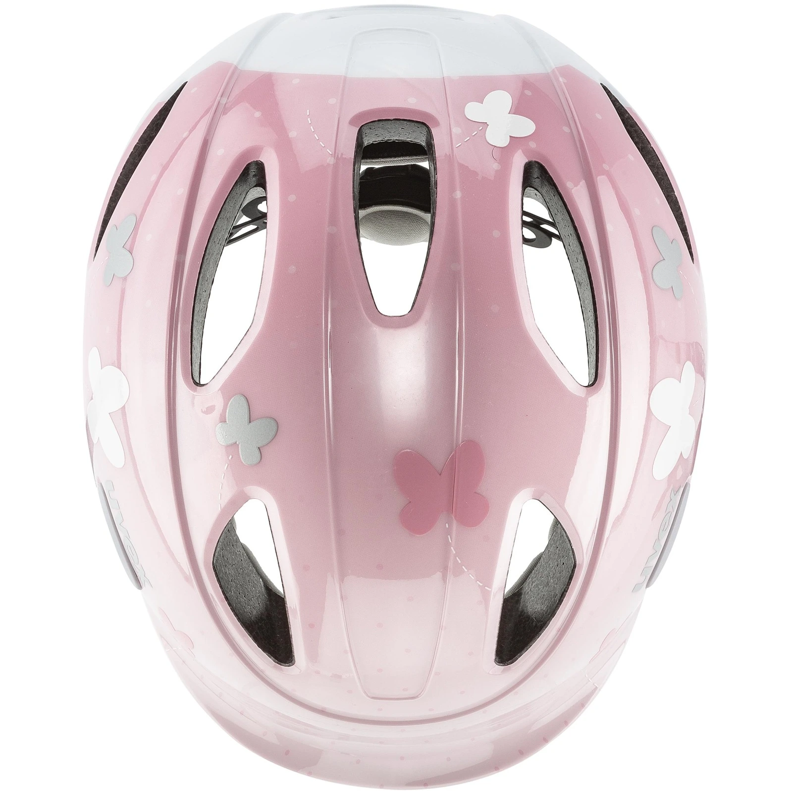 Kask rowerowy dziecięcy UVEX Oyo style Butterfly Pink góra