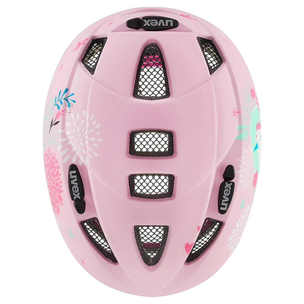 Kask rowerowy dziecięcy UVEX Kid 2 CC Pink Unicorn Matt góra