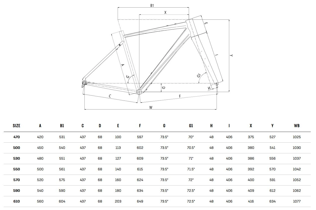 Rower Bianchi Nirone 7 DISC GRX600 11SP YUB62I RL Geometria