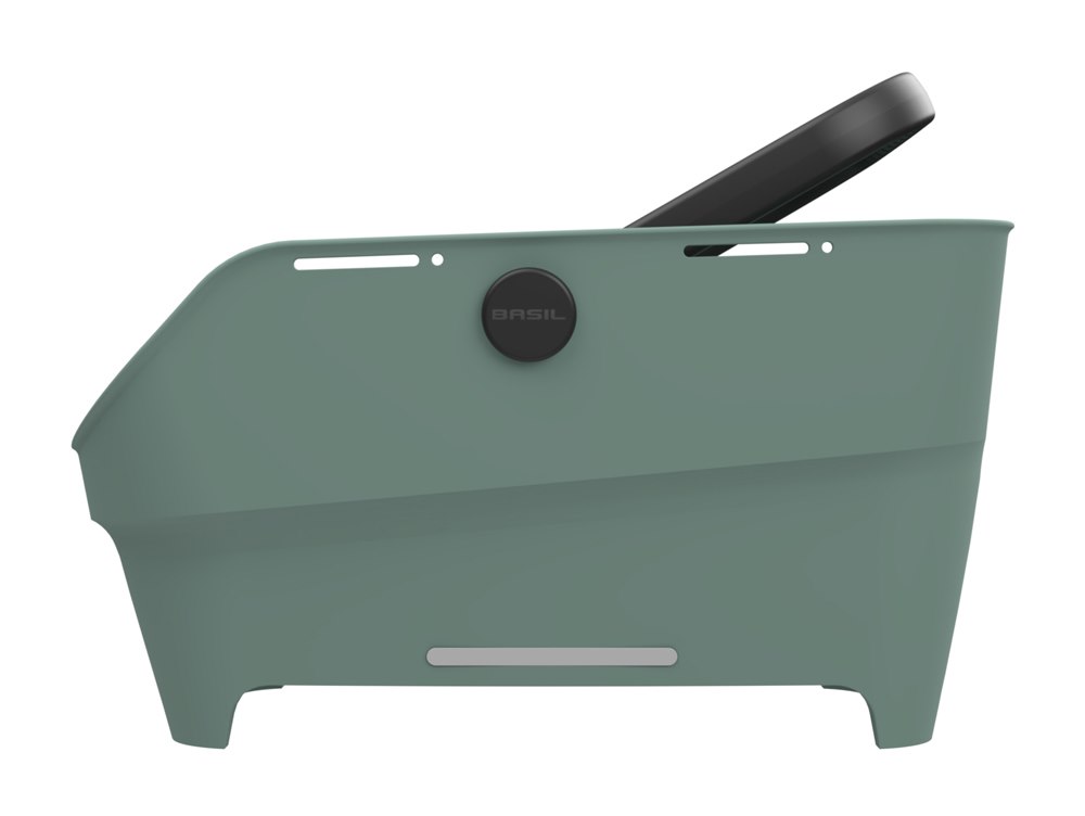 Kosz tylny na bagażnik BASIL CENTO NEO rear bicycle basket, 21L MIK System (ready to go), silvergreen (NEW 2026) - rove.pl