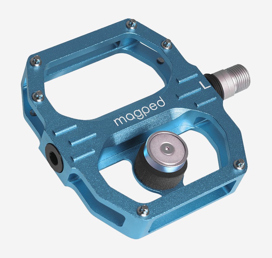 Pedały MAGPED SPORT2 BLUE 100NM (Gravel, Trekking, MTB), Magnetyczne z blokami, Siła magnesu 100Nm dla rowerzystów <65kg, Niebieskie (NEW)