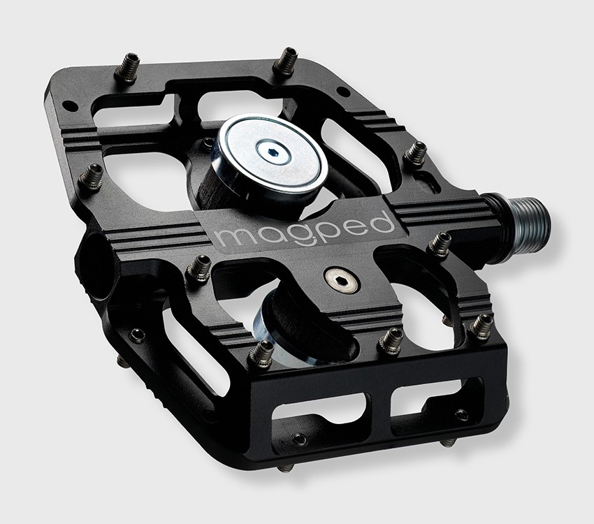 Pedały MAGPED GRAVITY 200NM (Enduro, Downhill), Magnetyczne z blokami, Siła magnesu 200Nm dla rowerzystów >75kg, Czarne, Waga 518g (NEW)
