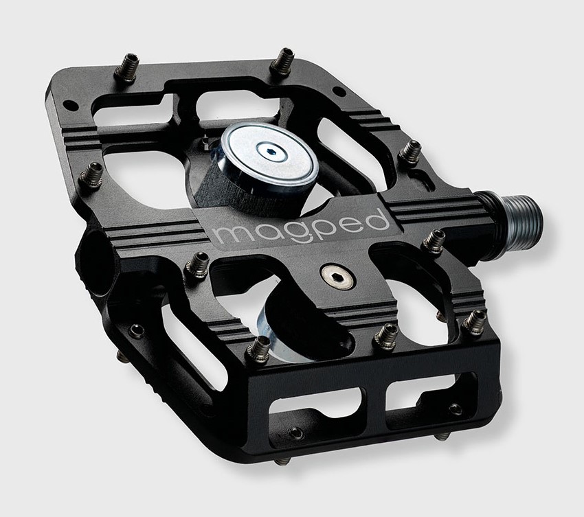 Pedały MAGPED GRAVITY 150NM (Enduro, Downhill), Magnetyczne z blokami, Siła magnesu 150Nm dla rowerzystów <80kg, Czarne, Waga 488g (NEW)
