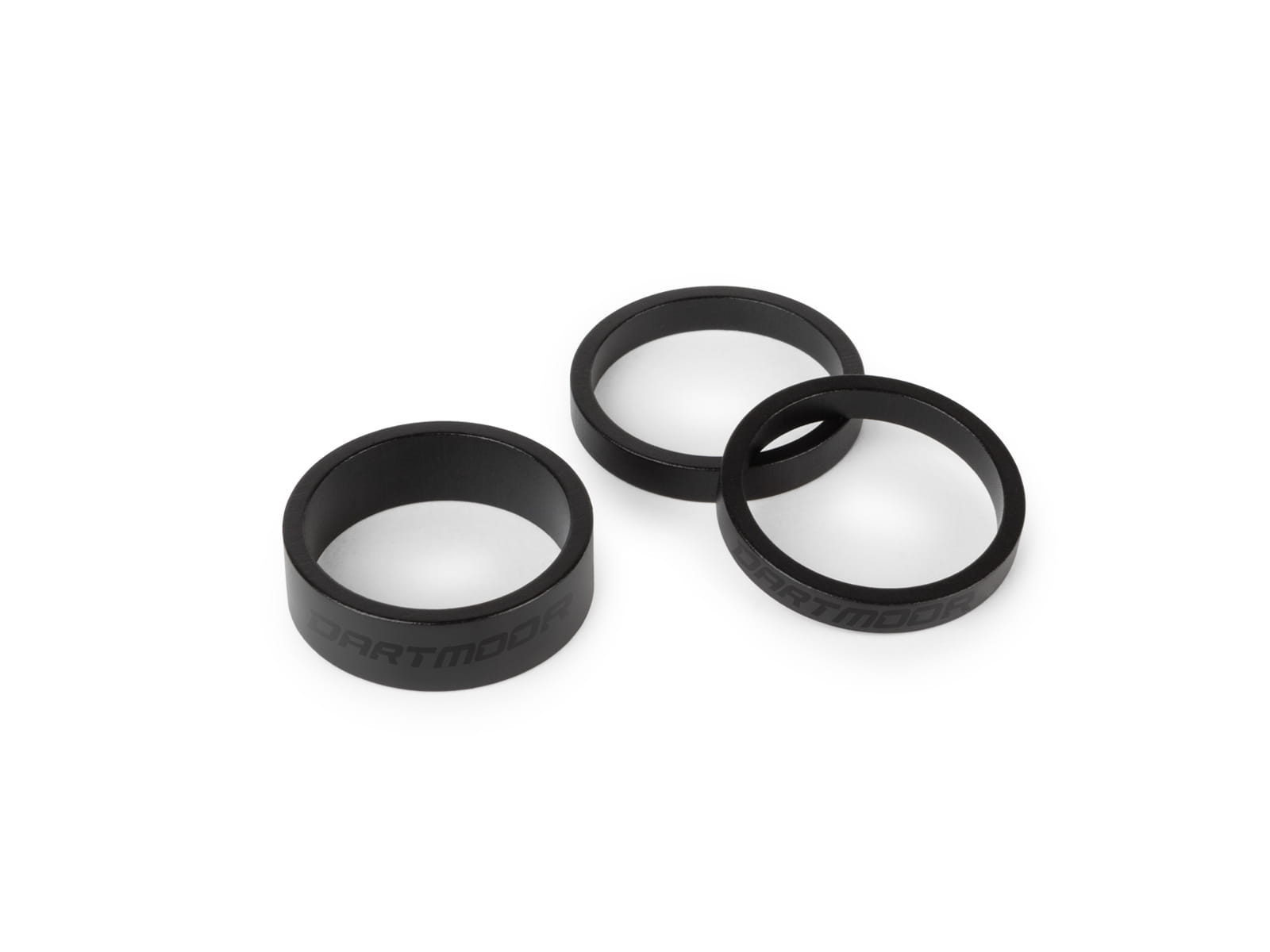 Podkładki pod stery, aluminiowe, 10mm/5mm/3mm, czarne anodowane, zestaw 3 szt.